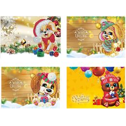 5D DIY Diamond Painting Christmas Greeting Cards Diamond Embroidery Animal Dog Greeting Postcards Diamond Mosaic Handmade Gift 201112