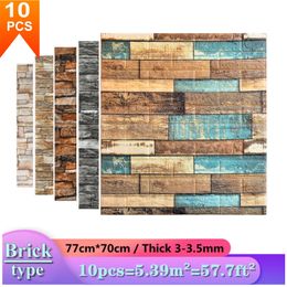 3D Wall Sticker Brick Pattern Wallpaper Realistic appearance for Panels Home Decor Living Room Bedroom House Decoration Bathroom 220217