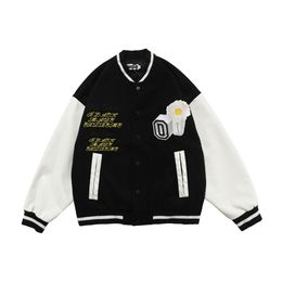 Streetwear Baseball Jacket Coat Men Letter Patch Color Block Patchwork Winter Autumn Harajuku Vintage College Bomber Jacket 201218