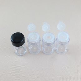 10ml AS black cap plastic jar container for loose power glitter eyeshadow powder with different holes of flip sifter