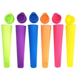 Silicone Ice Pop Mould Popsicles Mould with Lid DIY Ice Cream Makers Push Up Ice Cream Colourful Jelly DIY Kid Popsicle Tools WB3256