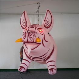Pink Inflatable Balloon Pig With LED and CE Blower For Parade or Nightclub Ceiling Stage Decoration