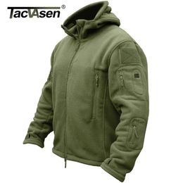 TACVASEN Winter Airsoft Military Jacket Men Fleece Tactical Jacket Thermal Hooded Jacket Coat Autumn Outerwear Mens Clothing 3XL 201124