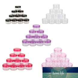 10PCS Cosmetics Jars Pot Box Nail Art Cosmetic Bead Storage Portable Plastic Container Round Bottle Pink