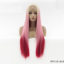 Synthetic Lacefront Wig Simulation Human Hair Lace front Wigs 26 inches Long Straight perruques for women 191112-613