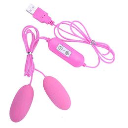 Nxy Usb Powered Double Egg Clitoris Anal Vagina Vibrator Vaginal Balls Erotic Products Sex Toys for Woman Adults Two Intimate 1215