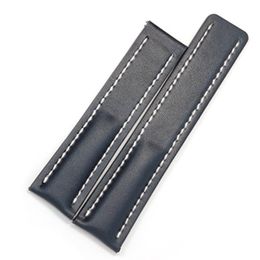free 22mm 24mm genuine leather watchband wristband strap for fit brei band belt navitimer bracelet