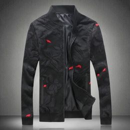 Luxury Red Black Jacquard Jacket Men Retro Bomer Male Jacket Classic Casual Elegant Men Outfit 5xl Jaqueta Masculina 201120