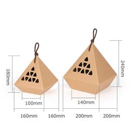Hollow Out Kraft Paper Boxes with Handle Rope Rhombus Shape Food Candy Packaging Boxes Cookies Tea Gift Box EEF3549