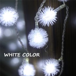 Special Christmas Decoration Garland Holiday Lights Hairy Ball Dandelion LED Fairy String Light For Home Indoor Lighting Y201020