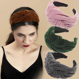 Big Knotted Hairband Winter Suede Head Bands Hoop Pure Colour Hair Accessories for Girls Women New Fashion Wide Headband