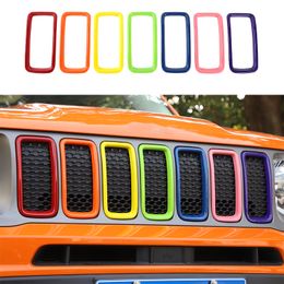 ABS Front Mesh Grille Inserts Grill Cover Trim Seven Colours for Jeep Renegade 2019-2020 Auto Exterior Accessories