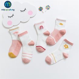 5 Pairs/lot Soft Mesh Thin Breathable Cotton Spring Summer Kids Socks Children Baby Girls Socks Skarpetki Infant Miaoyoutong 201112