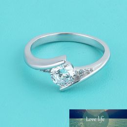 Crystal Fashion Silver Color CZ Rhinestone Jewelry Wedding Rings Charming Jewelry Women Bijoux J045