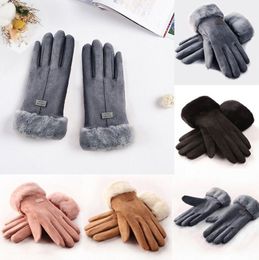 New Fashion Women Winter Warm Solid Gloves Ladies Girls Outdoor Heat Full Finger Lined Driving Glove New Year Gifts