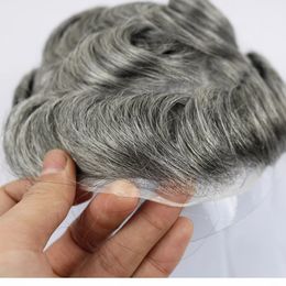 NG Ultra Thin Skin Toupee For Men Invisible Super V-Looped Human Hair Replacement System Black Brown Blonde