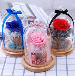 New immortal flower glass box DIY rose dried flower Chinese Valentine's Day birthday gift mother's Day gift