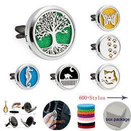 600+ DESIGNS 30mm Opening Air Freshener Aromatherapy Essential Oil Diffuser Locket With Vent Clip(Free 10 felt pads)K5
