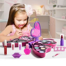 Kid Makeup Box Set Toys Butterfly Dressing Cosmetics Girls Toy Plastic Safety Beauty Pretend Play Children Makeup Games Gifts LJ201009