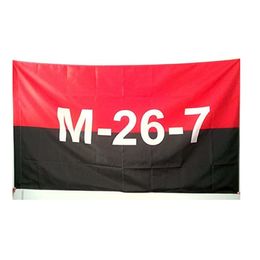 Cuba 26th of July Movement M-26-7 Flags Banners 3X5FT 100D Polyester High Quality Vivid Color With Two Brass Grommets