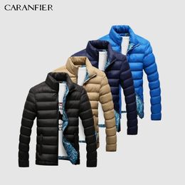 CARANFIER New Men Parka Winter Thick Collar Jacket Smart Casual Cotton Coat England Style Breathable Warm Male Jacket XS-4XL 201111