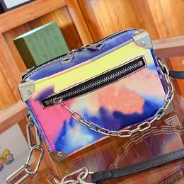 Luxury Designer Box Bags Shoulder Bags Top Quality Womens Fashion Handbag Lady Trendy Print Trunk Girls Leather Crossbody Chain Handbags