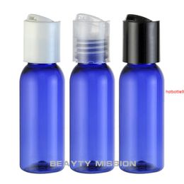 BEAUTY MISSION 30ML Blue Round Plastic Bottle Disc Top Cap, 30CC Empty Cosmetic Container Shower Gel / Lotion Packaging Bottlegood qualtity