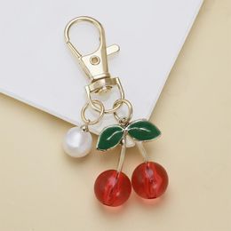 Keychains Fashion Exquisite Cute Fruit Strawberry Cherry Alloy Keychain Pendant Student Bag Key Manufacturer Spot