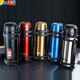 1.2l/1.5l/2l Travel Thermosflask Thermos Water Bottle Stainless Steel Coffee Cup Mug Heat Cold Preservation 201105