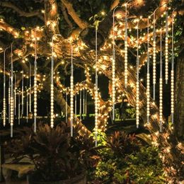 LED Meteor Shower Rain Lights 30CM 50CM Waterproof Xmas Decoration Light Falling String Lights for Party Christmas Lights D30 201203