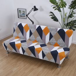 Printed Sofa Bed Cover Universal Size Armless Sofa Bed Covers Tight Wrap Slip-resistant Elastic Stretch Furniture Slipcovers 201119