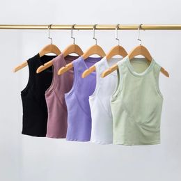 096 Break yoga tank New Paths fashion Texture sexy backless tops with bra solid colors women outdoor tanks sports gunning Running Gym Jogging Vest Tops