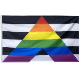 TrendyLuz Flags Gay Straight Alliance Rainbow Pride Gay Lesbian LGBT Equality 3x5FT 100D Polyester Vivid Color With Two Brass Grommets