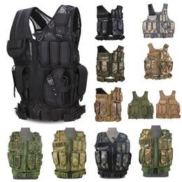 Outdoor Sports Tactical Molle Vest Airsoft Gear Molle Pouch Bag Carrier Camouflage Combat Assault Chest Rig NO06-013