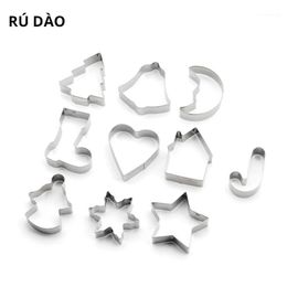 Cake Tools RUDAO Kitchen Cookie Cutter Shaped Sugarcraft Biscuit Mould 10pcs Christmas Stainless Steel Tool Cutters Set1