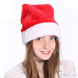 2018 Christmas Cosplay Hats Velvet Soft Plush Santa Claus Hat Warm Winter Adults Children Xmas Cap Christmas Party Supplies EEA14