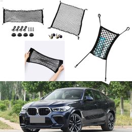 For BMW X6 M Model Auto Car Black Rear Trunk Cargo Baggage Organiser Storage Nylon Plain Vertical Seat Net