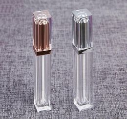 7ml Lip Gloss Tubes Containers Clear Mini Refillable Lip Balm Bottles with Lipbrush Gold/Silver Lid for DIY Sample Travel Split Charging