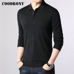 COODRONY Brand Sweater Men Classic Casual Turn-down Collar Pull Homme Cotton Wool Pullover Men Autumn Winter Soft Sweaters 91084 201203