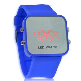 Case Press LED Silicone Watch Fashionable Plastic LED Mirror Watch Wholesale
