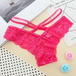 Fashion See Through Lace Panties Briefs Ties Low Waist Lingeries Women Underwear Thongs g Strings Clothes Will and Sandy Gift