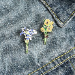 Cute Irises Flower Enamel Brooches Pin for Women Girl Fashion Jewelry Accessories Metal Vintage Brooches Pins Badge Wholesale Gift