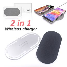 2 in 1 Fast Qi Wireless Charger For iPhone 12 11 Pro Xs Max X Xr Wireless Charging Pad For Samsung