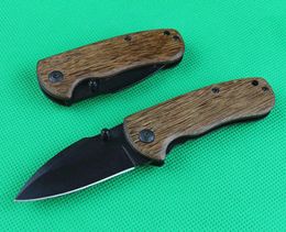 Special Offer DA66 Small Folding knife 440C stainless steel blade wood + Steel handle EDC pocket knives survival tactical knives camping too