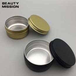 80g gold/black empty aluminum ( Metal ) ointment box 80ml cream jar cosmetic bottle with screw cap metal container pot