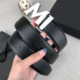 Copper Buckle Belts with Box Men's and Women's Leather Belts Smooth Buckle Dress Up Hipster Belts