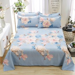 Floral Bed Flat Sheet Bed Sheets Pillowcase Child Kids Adults Bedspread Mattress Protector Cover+2pc free pillowcase 201113
