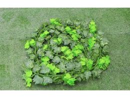 98"/pcs Artificial Silk Simulation Climbing Vines Green Leaf Ivy Rattan for Home Decor Bar Restaurant Decoration