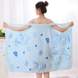 Women Kitchen Quick Dry Magic Bathing Towel Sexy Wearable Microfiber Cotton Beach Towels Map 201217