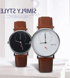 -Wholesale Oktime Hombres Relojes de pulsera ultrathin de lujo de cuero de lujo nylon machos impermeable Reloj de cuarzo Montre Homme Marque de Luxe